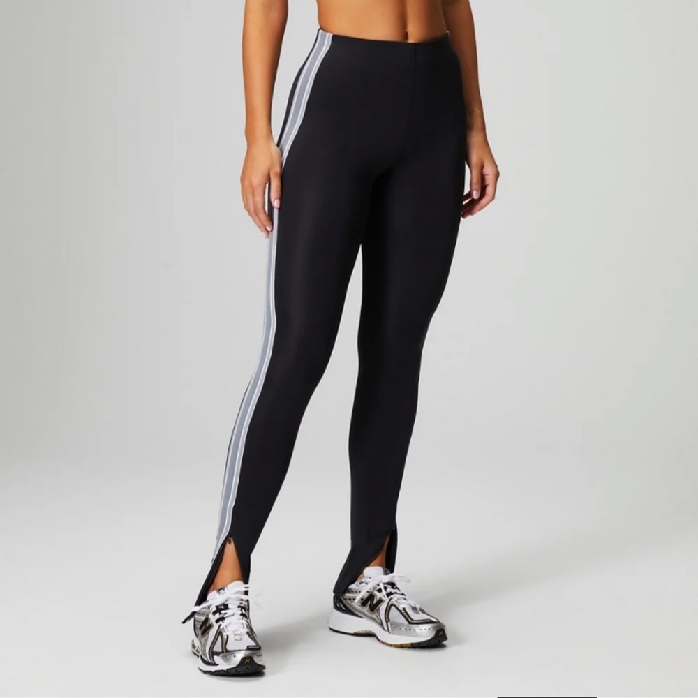 Striped Flare Pants Fabletics Motion 365+ black NWT pull on pants quick dry
